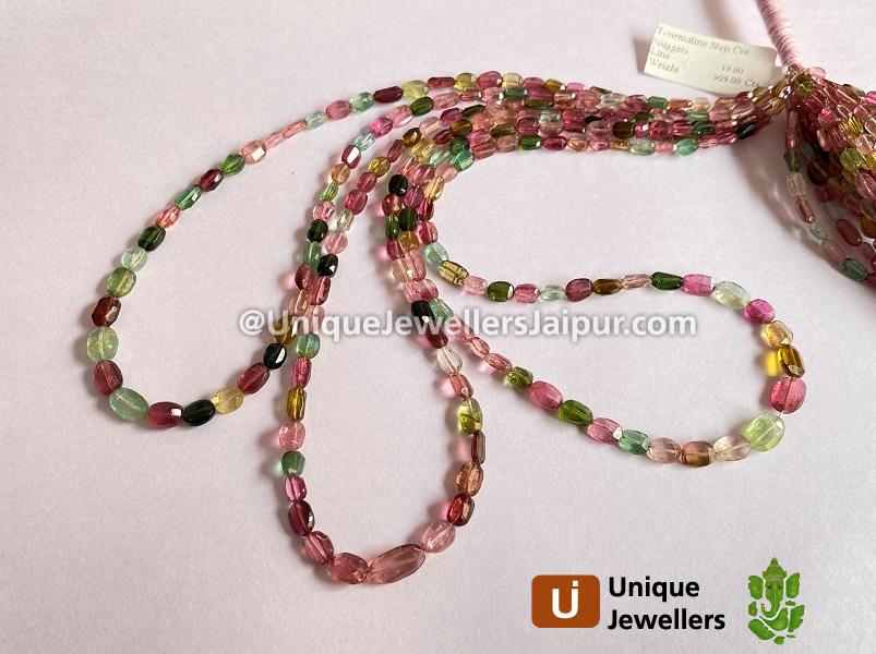 Tourmaline Step Cut Nuggets Beads